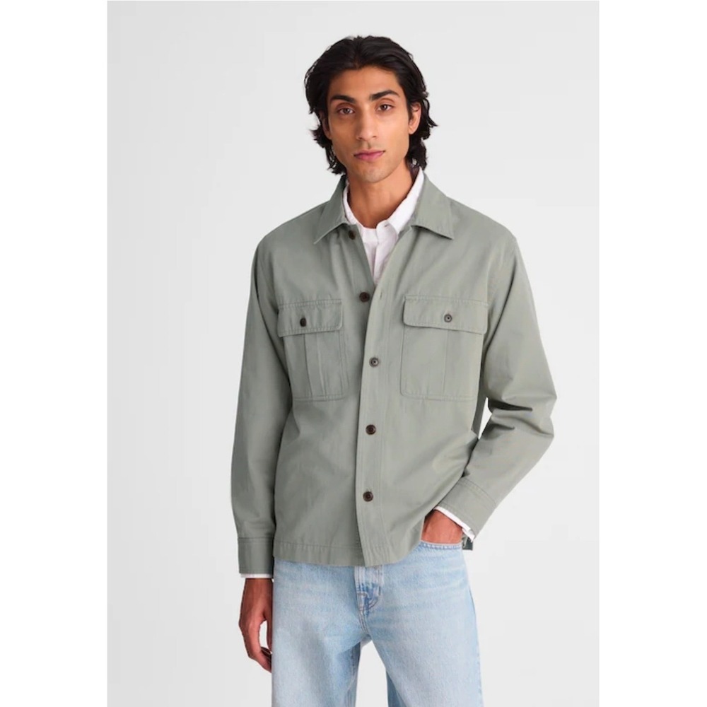 Madewell Overshirt in Uniform Twill Military Field Jacket Washed Olive Med Mens